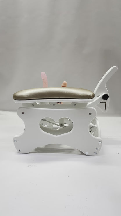 Intense Secret DP Double Rocker – Luxury Dual Positioning BDSM Chair (White/Champagne)