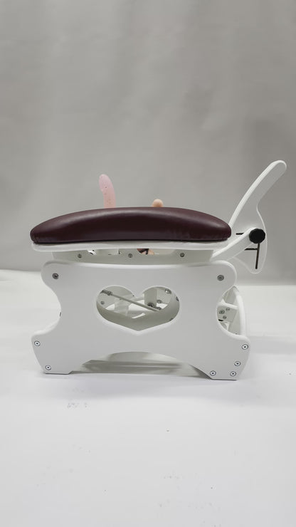 Intense Secret DP Double Rocker – Luxury Dual Positioning BDSM Chair (White/Bordeaux)